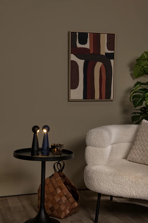 Lucide IPSOS - Lampe de table Rechargeable - Batterie/Piles - LED Dim. - 1x3W 2700K - Noir - ambiance 2